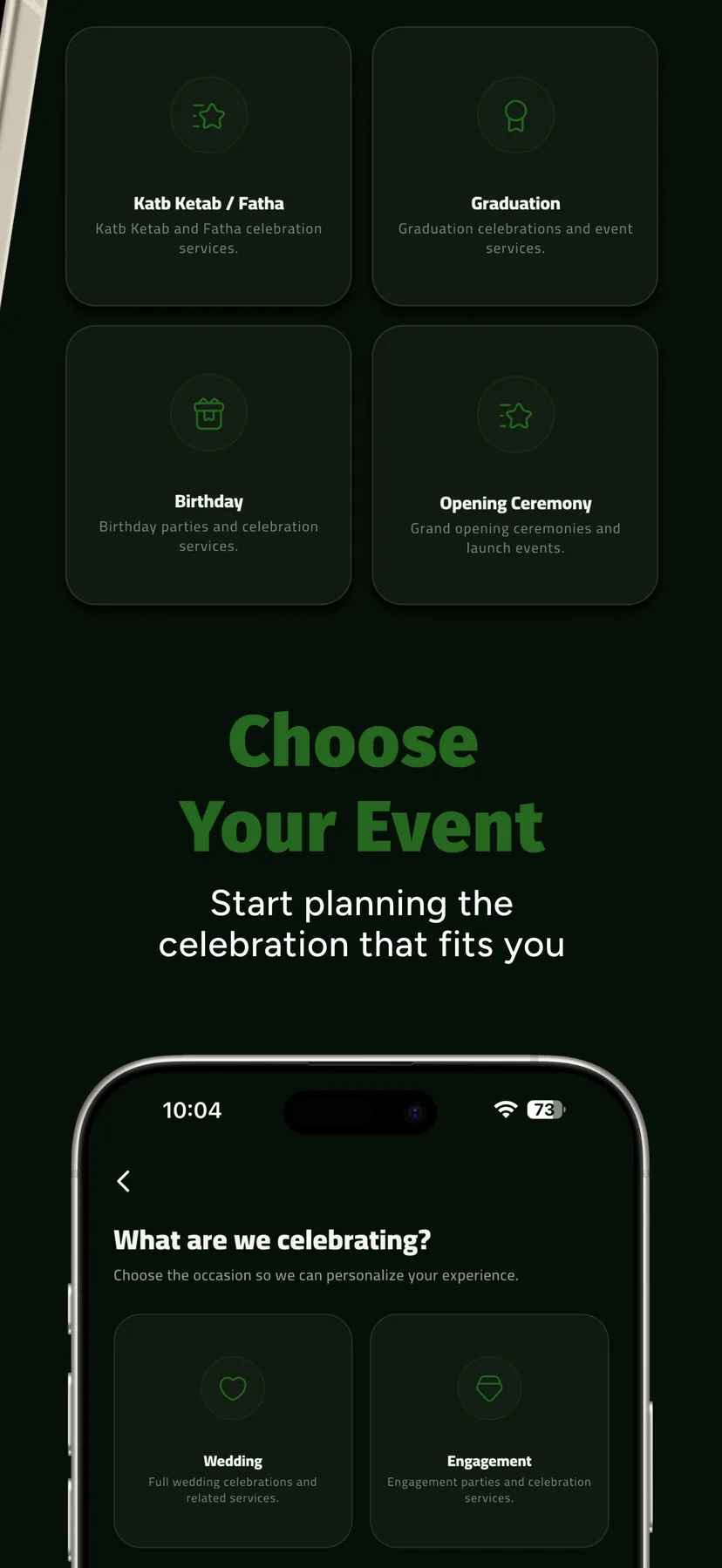 Choose Your Event — Start planning the celebration that fits you